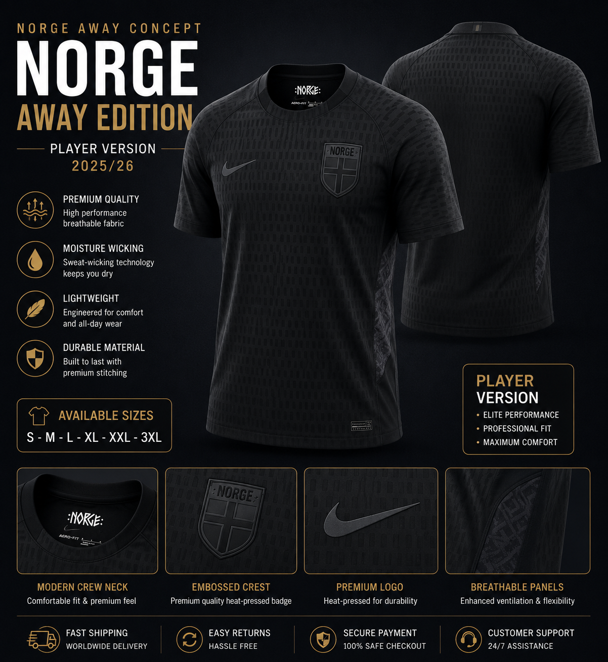 Norway Away Concept Edition Player Version 2025/26 Football Jersey