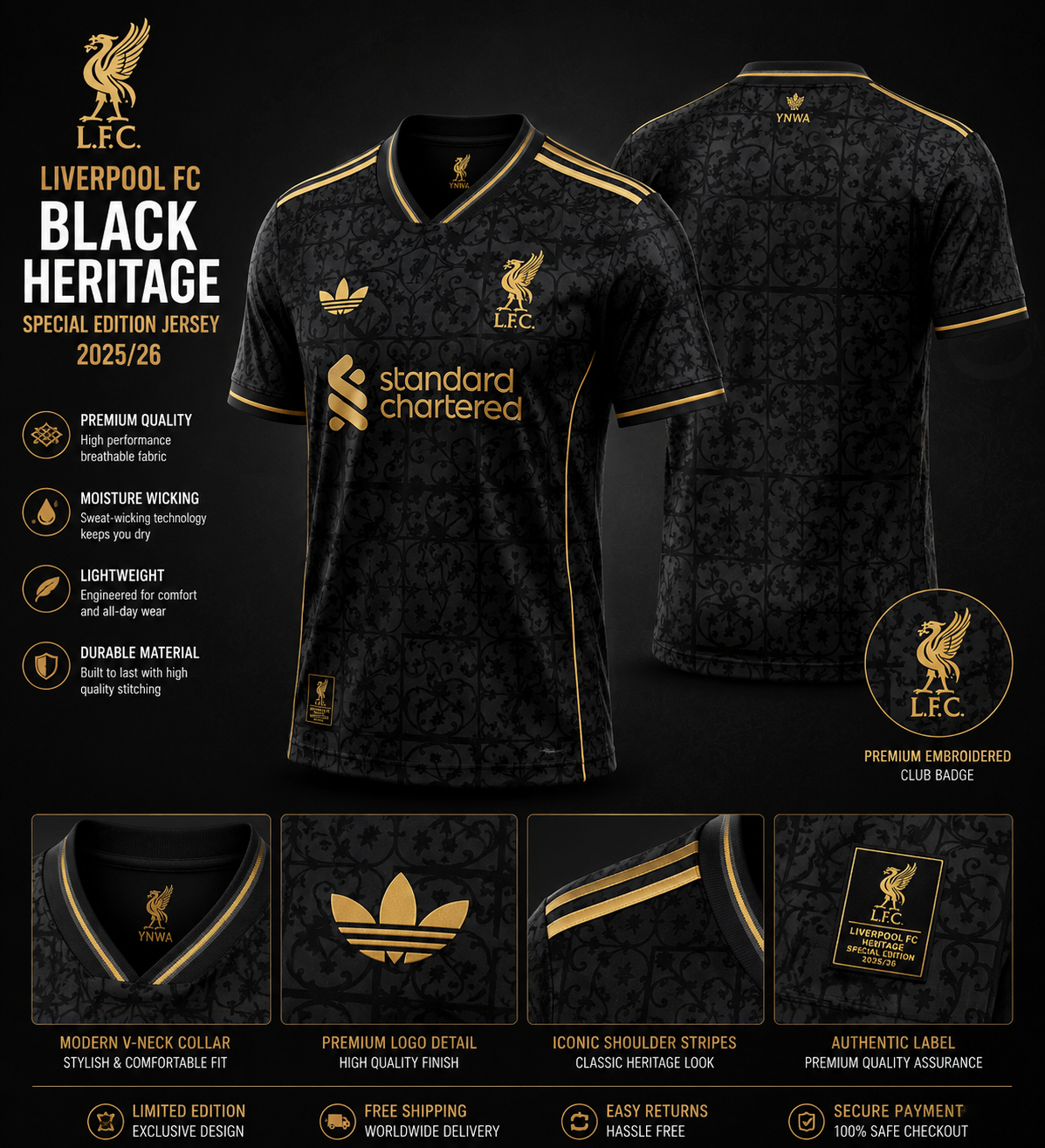 Liverpool FC Black Heritage Special Edition Jersey 2025/26
