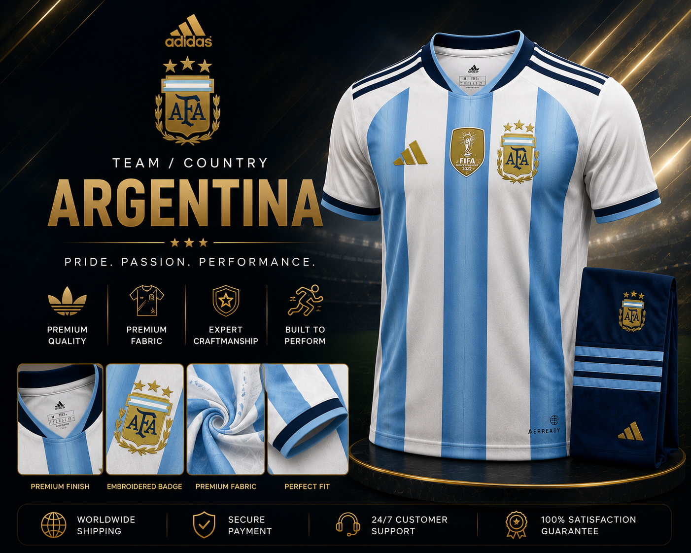 Argentina Home Jersey 2024/25 – Premium National Team Football Jersey