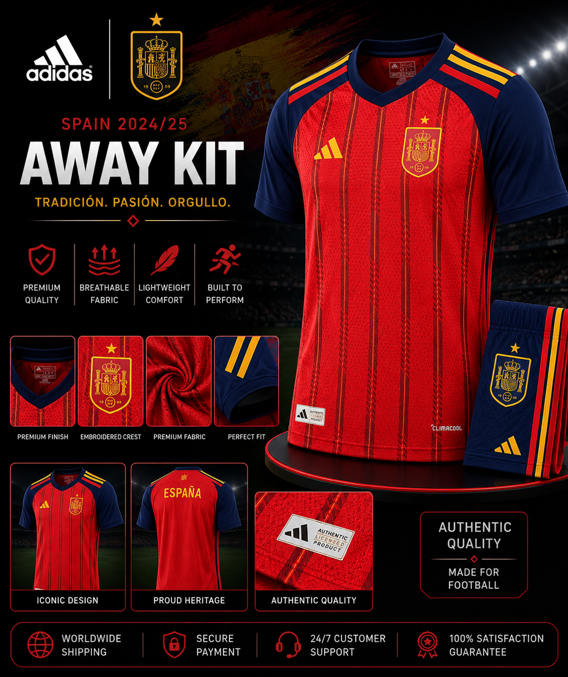 Spain Away Jersey 2024/25 – Premium National Team Football Jersey