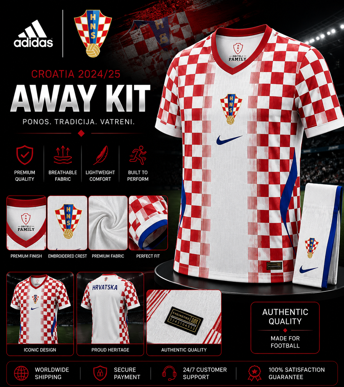 Croatia Away Jersey 2024/25 – Premium National Team Football Jersey